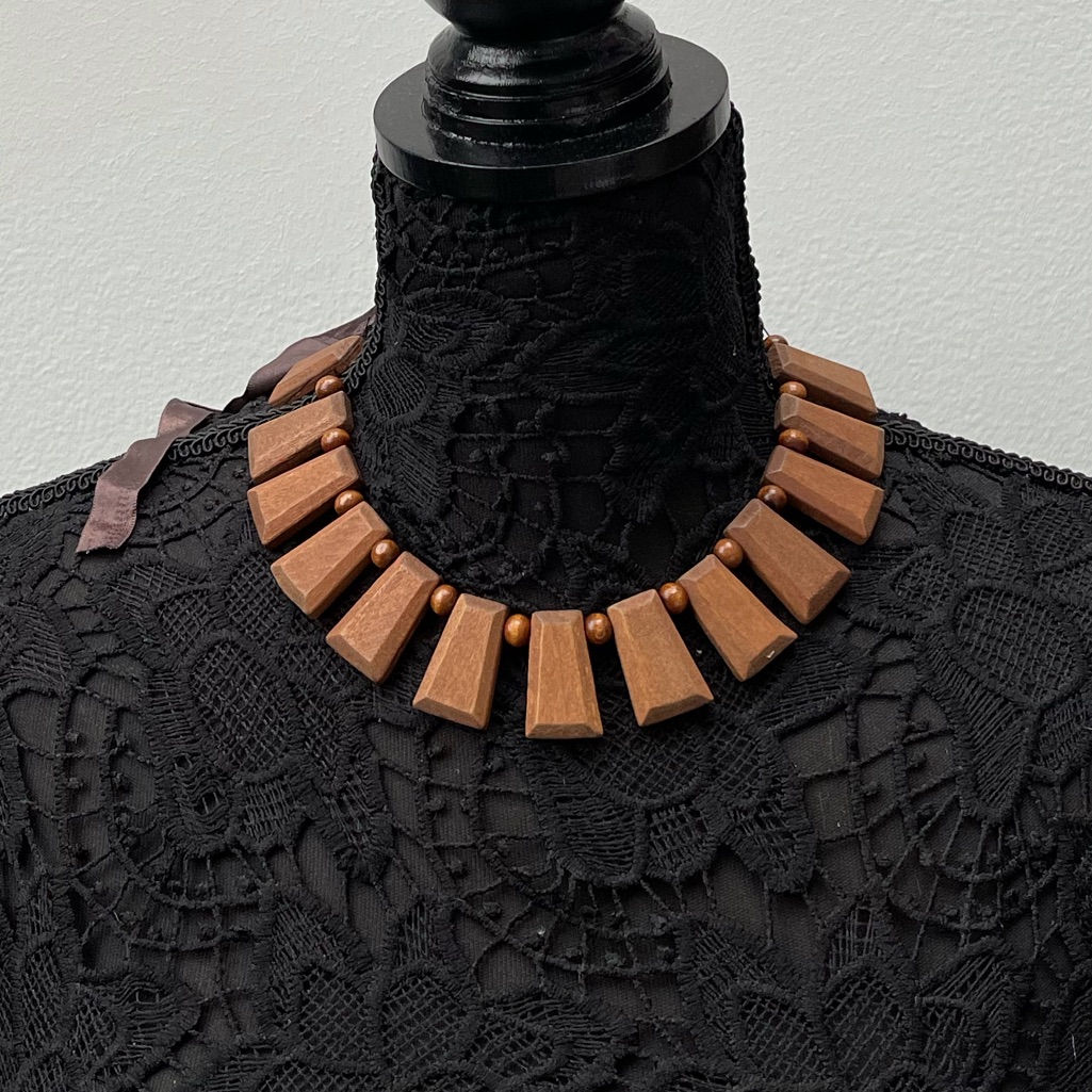 Southern Living Wood Statement Necklace